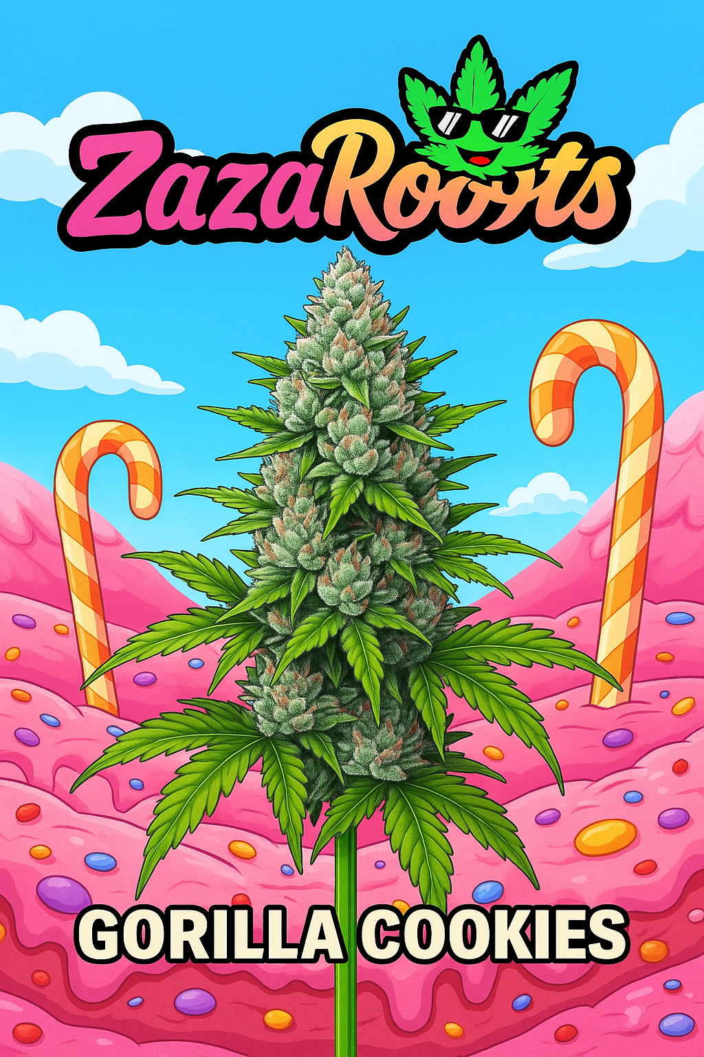 Gesunde Cannabis Pflanze mit harzreichen Blüten und Seitentrieben – ZazaRoots